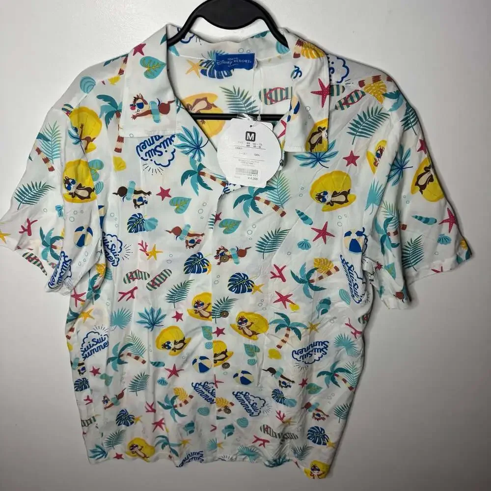 Tokyo Disney Resort Sui Sui Summer Chip 'n Dale Tropical M Button-Down Shirt